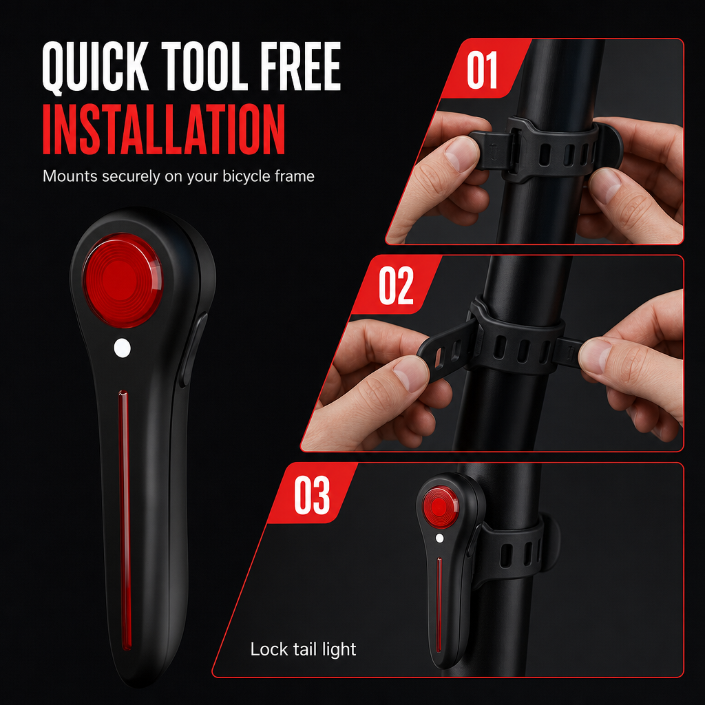 ⏳🔥LIMITED-TIME 50% OFF! ⏰⚡ Rechargeable Bicycle Brake Taillight – Smart Brake Alert, Weatherproof, Easy Install 🚴✨