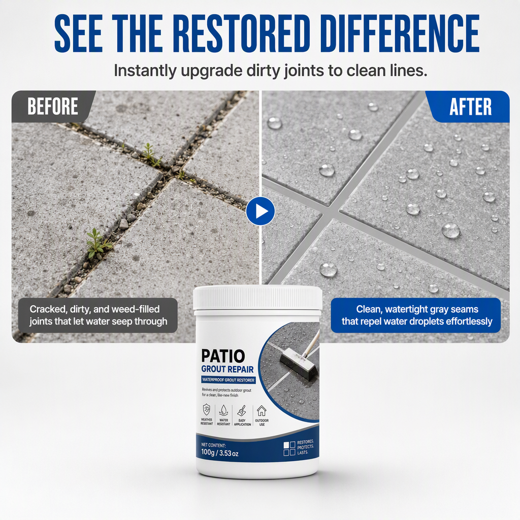 🥳2026 HOT SALE🥳💞50K+ SOLD! 🧱☔ 50% OFF! Water-Based Tile Grout – weather-resistant, quick-drying, fills patio & walkway joints. Stops weeds & cracks, keeps outdoor tiles sealed! 🛡️✅
