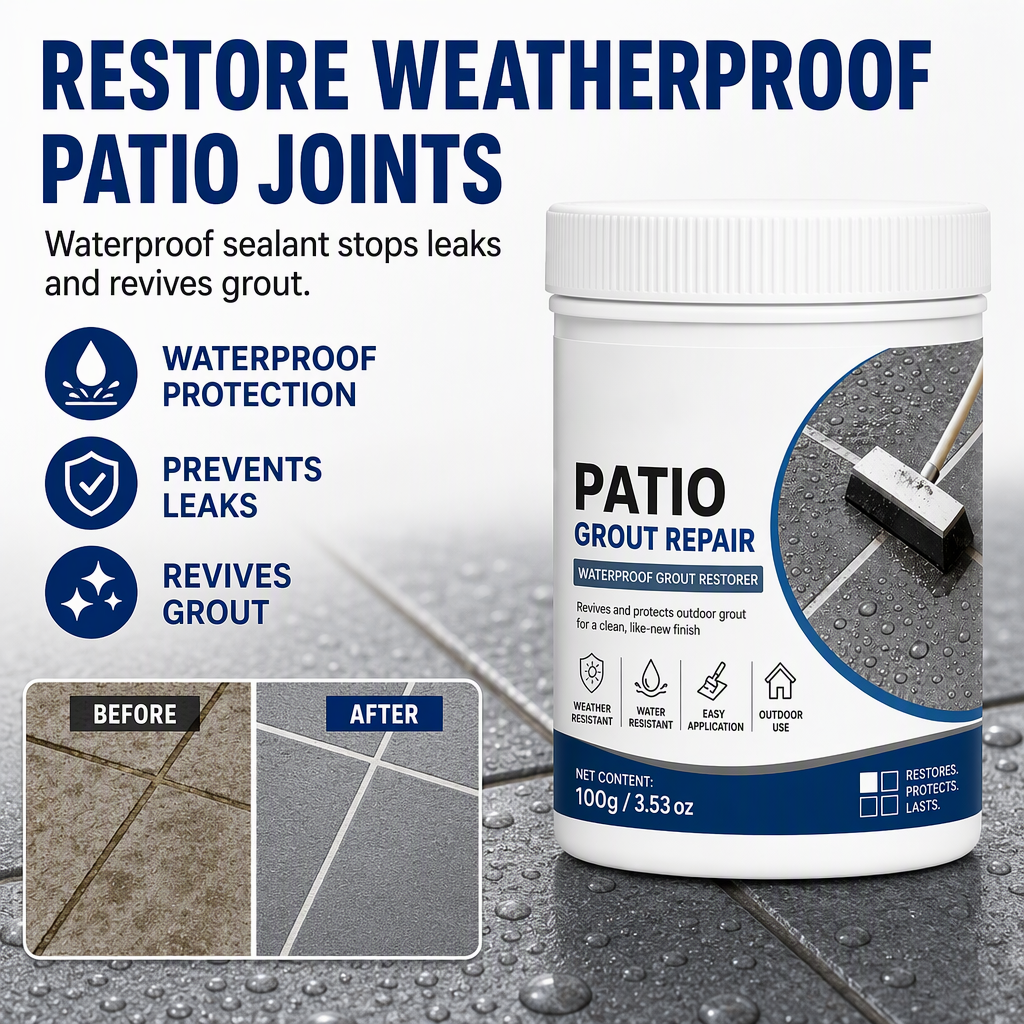 🥳2026 HOT SALE🥳💞50K+ SOLD! 🧱☔ 50% OFF! Water-Based Tile Grout – weather-resistant, quick-drying, fills patio & walkway joints. Stops weeds & cracks, keeps outdoor tiles sealed! 🛡️✅