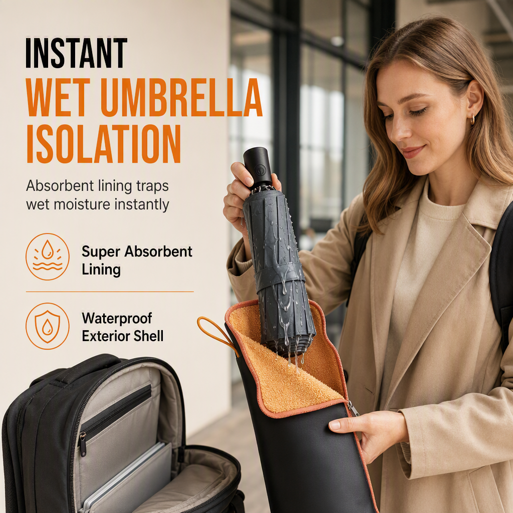 ☔ Absorbent Folding Umbrella Storage Sleeve