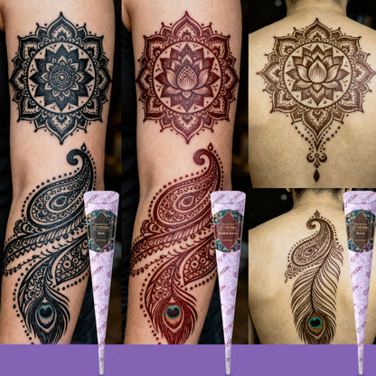 Complete 3-Color Henna Tattoo Kit