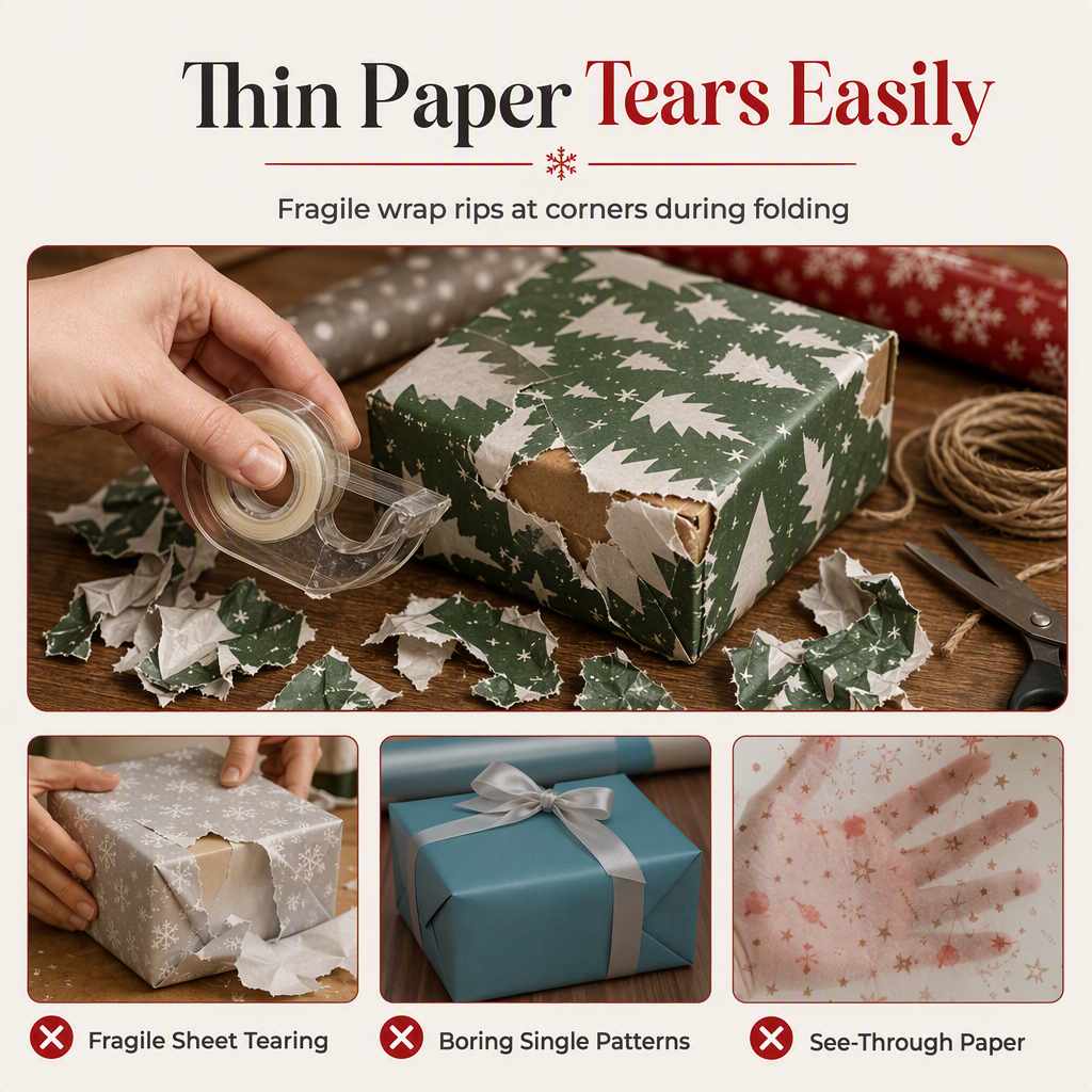 ⏳🔥LIMITED-TIME 50% OFF! ⏰🐮 Reversible Christmas Highland Cow Gift Wrapping Paper Roll – Thick Tear‑Resistant Craft Paper, 2 Festive Designs in 1 Roll (43cm×3m) 🎄🎁