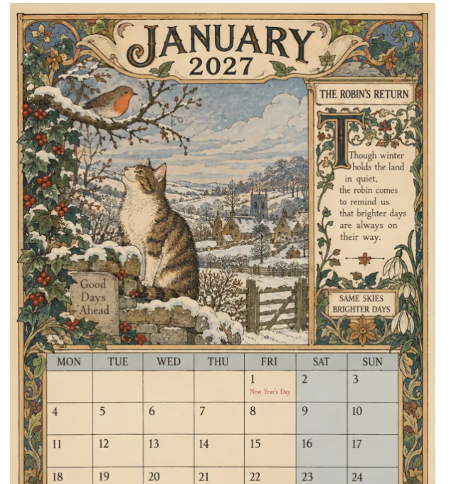 Storybook Wall Calendar for Home