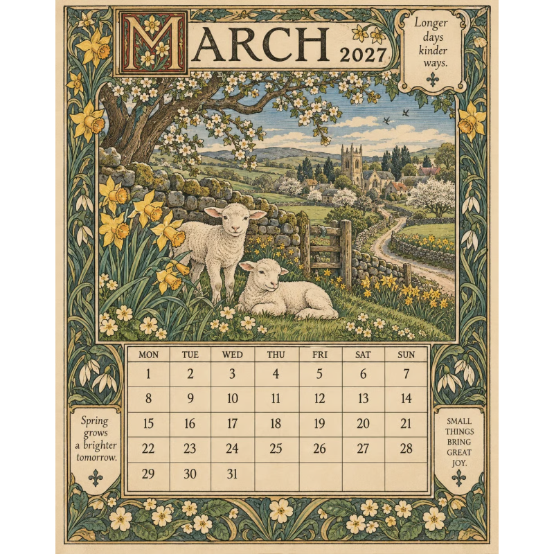 Storybook Wall Calendar for Home