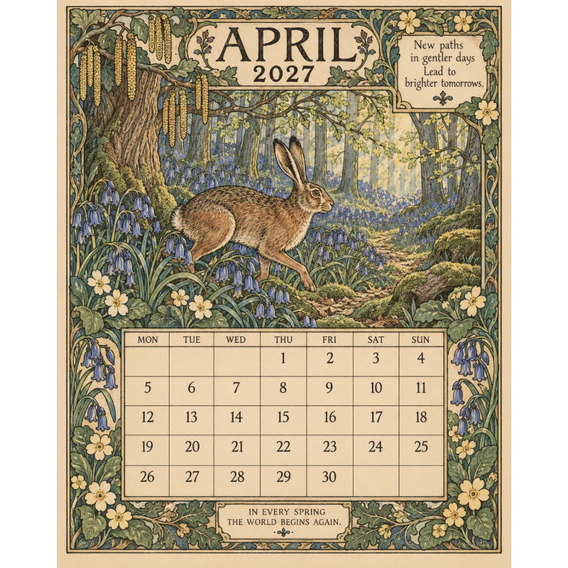 Storybook Wall Calendar for Home