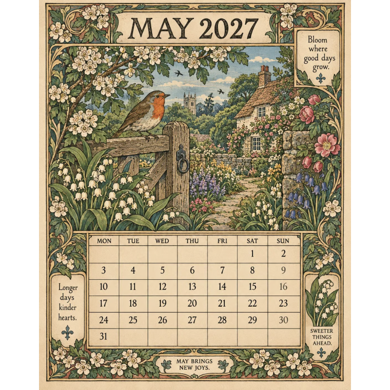Storybook Wall Calendar for Home