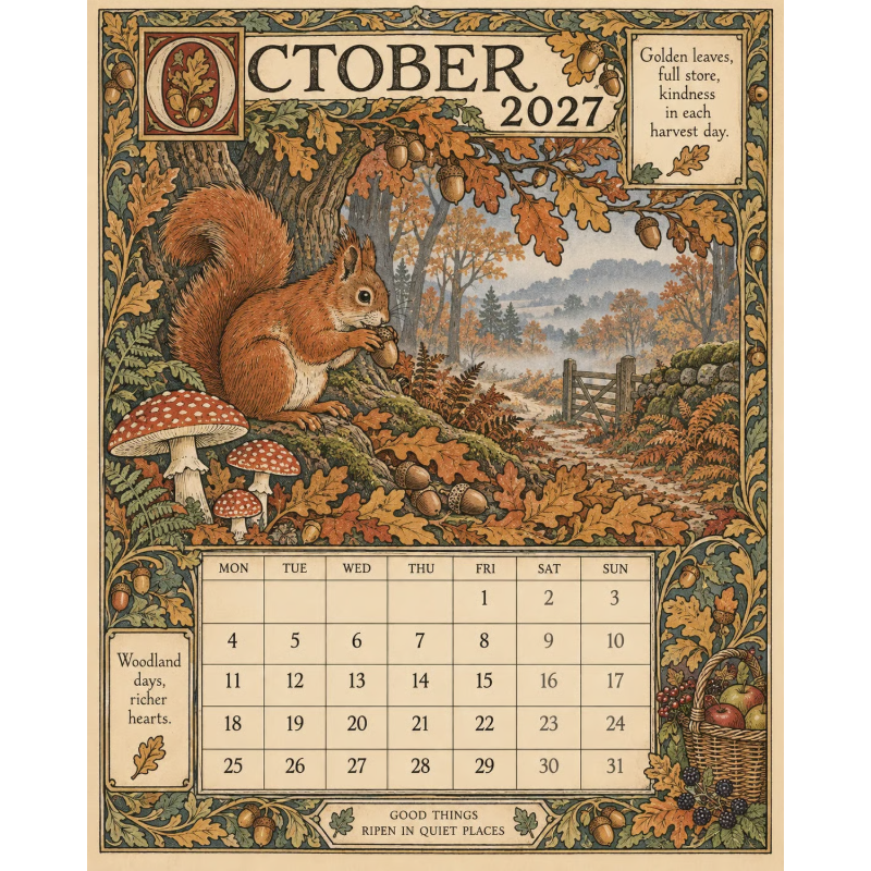 Storybook Wall Calendar for Home