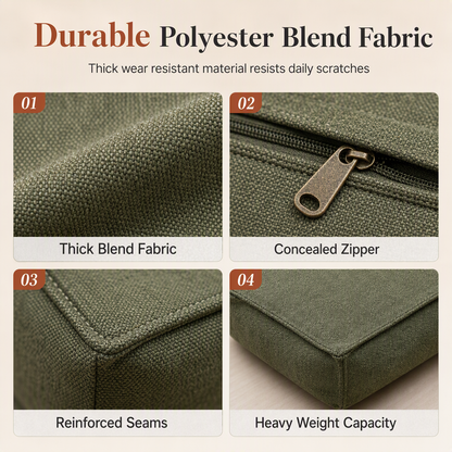 🥳2026 HOT SALE🥳💞50K+ SOLD! 🛋️🧶 LIMITED-TIME 50% OFF! Boho Storage Ottoman Pouf Cover – fill with clothes & blankets, supports 220 lbs, washable canvas. Tidy & cosy! 🏠✅