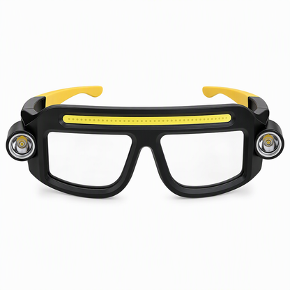 USB Rechargeable Double Sided Clip On Glasses Light for Outdoor Hiking and Reading
