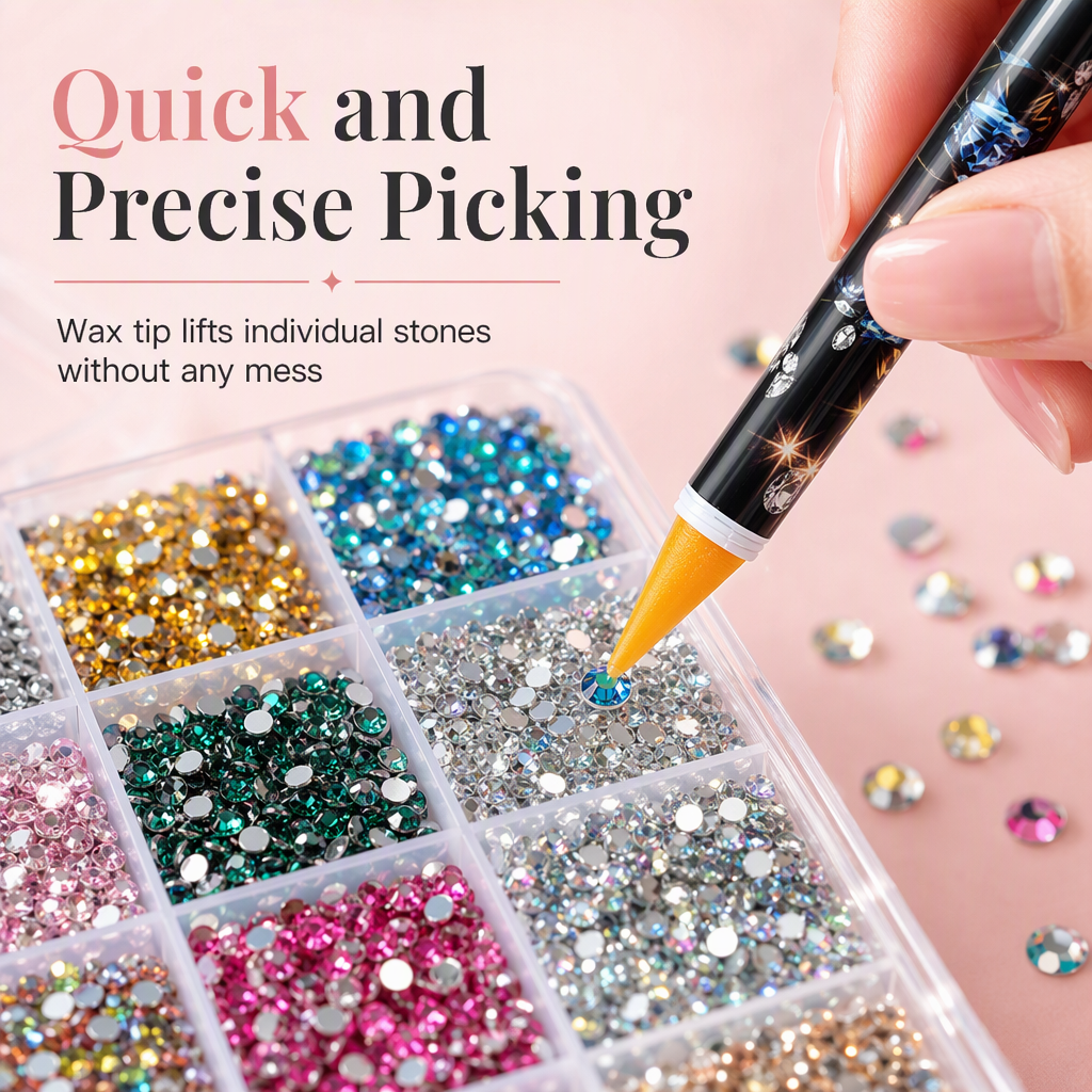 24-Grid Nail Art Rhinestone Set