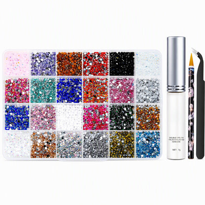 24-Grid Nail Art Rhinestone Set
