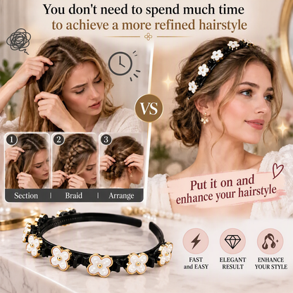 Vintage-Style Headband with a Pearl Topper