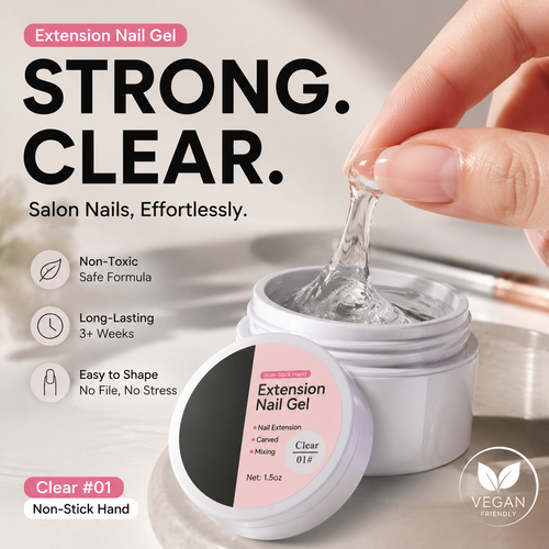 🏆Flash Sale Buy 1 Get 1 Free!!⚡50K+ SOLD! Almost Gone-💥💅 Solid Nail Extension Builder Gel — Non-Flowing, Easy to Use 🥳