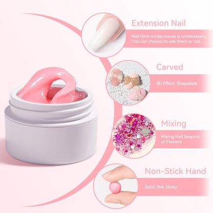 🏆Flash Sale Buy 1 Get 1 Free!!⚡50K+ SOLD! Almost Gone-💥💅 Solid Nail Extension Builder Gel — Non-Flowing, Easy to Use 🥳