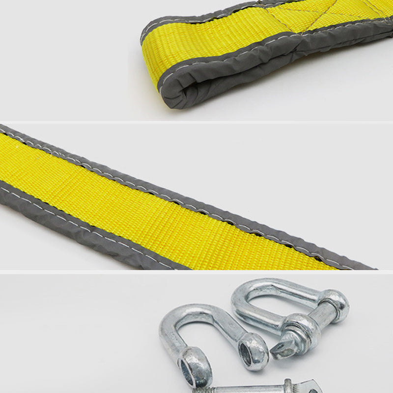 🚗 Heavy-Duty Tow Rope with U-Shackle Hooks