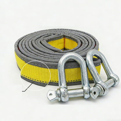 🚗 Heavy-Duty Tow Rope with U-Shackle Hooks