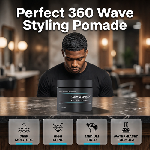 Wave Pomade Medium Hold Water Based High Shine Hair Wax
