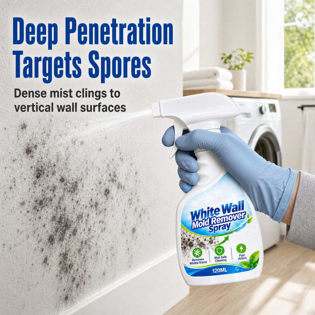🧴50% OFF NOW! Fast-Acting Wall Mold Remover Spray, Deep Penetrating Mildew Cleaner, Quick Restoration Mold Removal Spray for Home Walls & Bathroom