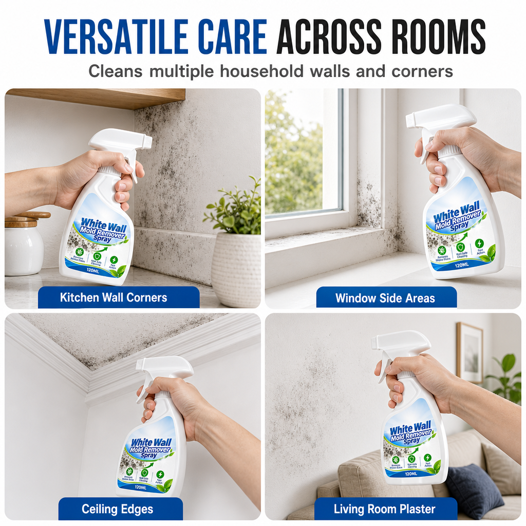 🧴50% OFF NOW! Fast-Acting Wall Mold Remover Spray, Deep Penetrating Mildew Cleaner, Quick Restoration Mold Removal Spray for Home Walls & Bathroom