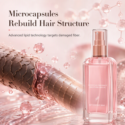 🌸50% OFF NOW! Moroccan Fragrance Hair Oil Spray – Rose Scented Argan Oil Hair Serum, Smoothing Hair Oil to Repair Damaged Cuticles & Eliminate Frizz