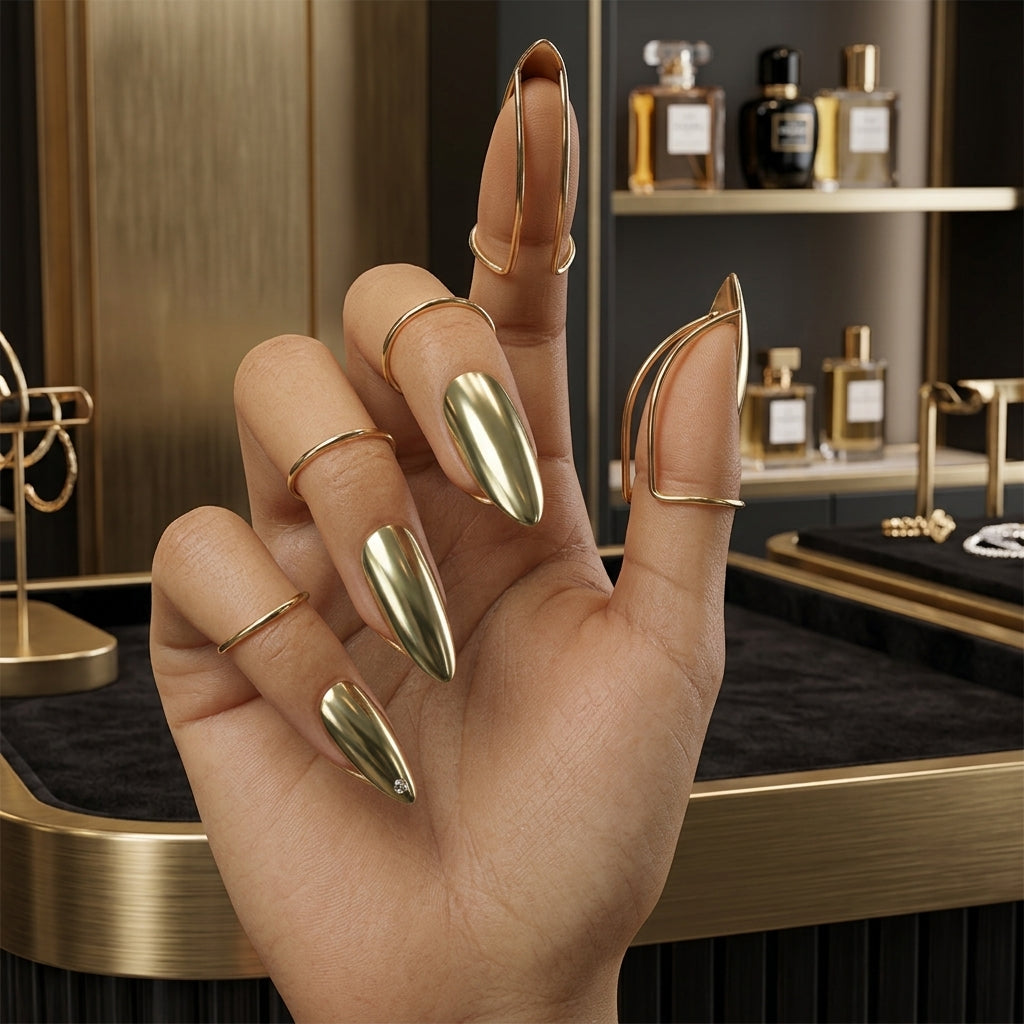 Metal Fingertip Nail Ring Fashion Jewelry Accessory