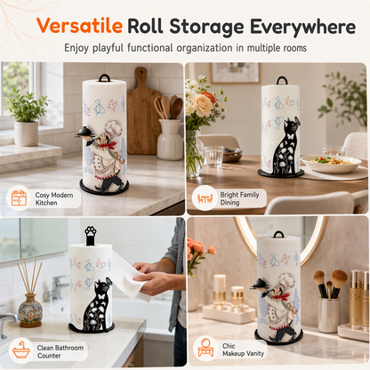 Cute Standing Paper Towel Holder for Kitchen and Bathroom