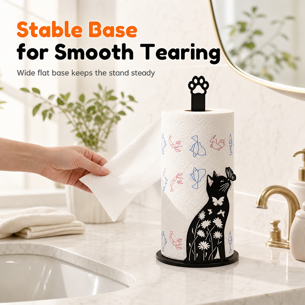 Cute Standing Paper Towel Holder for Kitchen and Bathroom