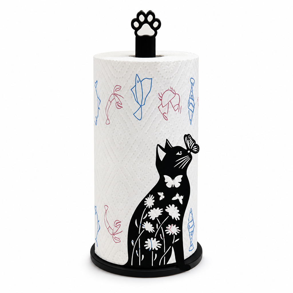 Cute Standing Paper Towel Holder for Kitchen and Bathroom