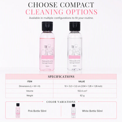 50ml Makeup Brush and Sponge Cleanser Liquid Powder Puff Cleaning Water for Cosmetic Sponges and Cushion Puffs