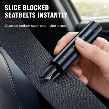 🚨🔥 SALE! Mini Car Safety Hammer 2-in-1 – Window Breaker & Seatbelt Cutter, Lifesaving Tool for Car Emergencies!