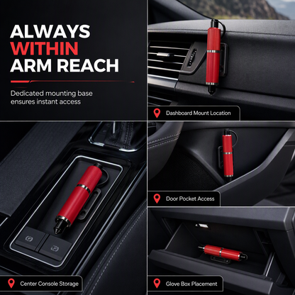 🚨🔥 SALE! Mini Car Safety Hammer 2-in-1 – Window Breaker & Seatbelt Cutter, Lifesaving Tool for Car Emergencies!