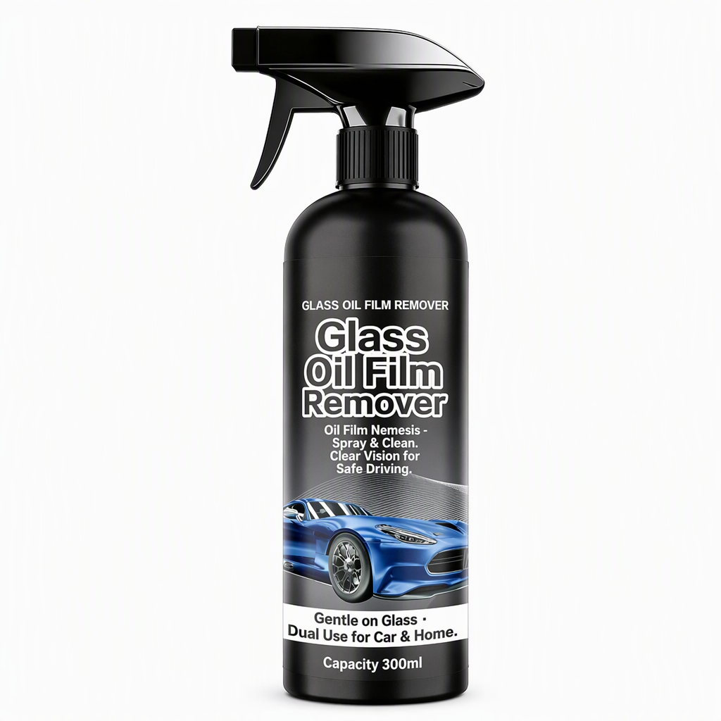 🚗Car Glass Oil Film Remover Spray💦Powerful Windshield Decontamination and Bug Residue Cleaner for Clear Driving Vision
