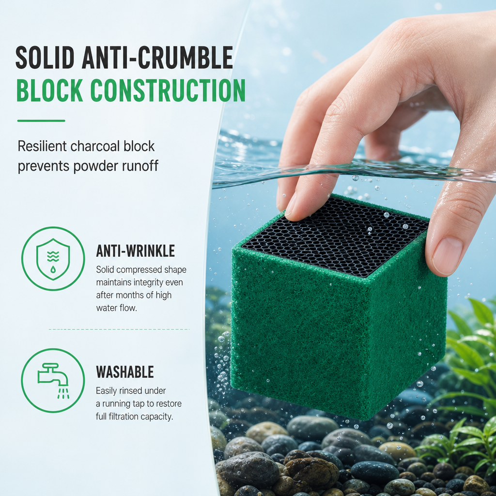 🥳2026 HOT SALE🥳💞50K+ SOLD! 🐠💧 50% OFF! Activated Carbon Filter Cube – honeycomb filtration clears cloudy water, removes odors. Anti-crumble block for crystal-clear aquarium! 🛡️✅