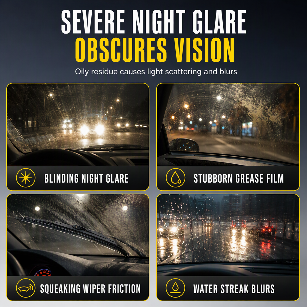 👀 Car Glass Oil Film Remover Spray – Powerful, Fast-Acting, Anti-Glare ✨