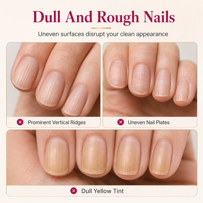 Glossy Nude Pink Nail Ridge Filler and Smoothing Liquid for Uneven Nails 12ml