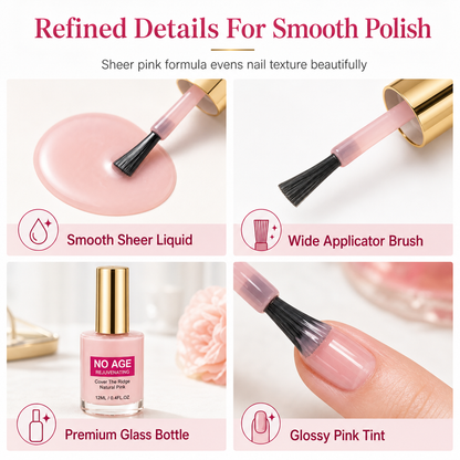 Glossy Nude Pink Nail Ridge Filler and Smoothing Liquid for Uneven Nails 12ml