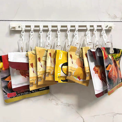 🖤Hot Sale 50% OFF♟️Punch-Free Sliding Track Hooks, Wall/Ceiling/Clamp Mount, Slidable Hanging Hooks for Utensils, Hats, Bags🗜️