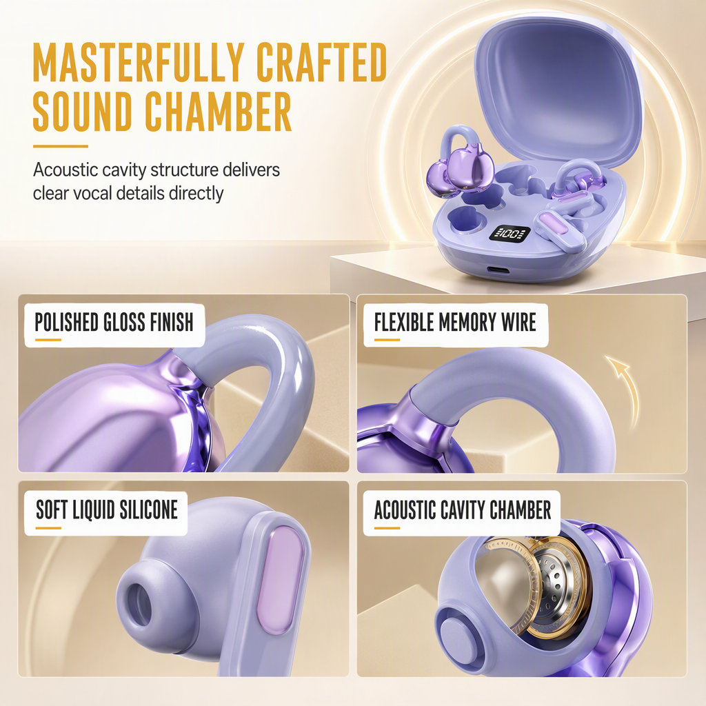 B115 3-in-1 Bluetooth Earphones ✨ Ear Clip · In-Ear · Sleep Modes | 🔇 Noise Cancelling | 🔋 Ultra Long Battery | 6 Pairs of Ear Tips Included
