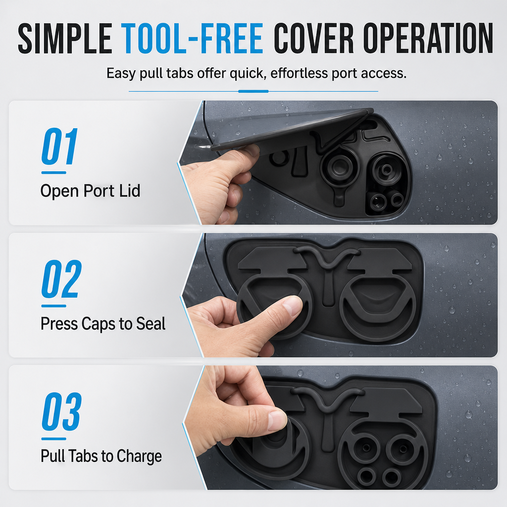 🚗 Integrated Waterproof and Dustproof Silicone Protective Cover for Charging Port