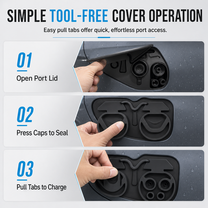 🚗 Integrated Waterproof and Dustproof Silicone Protective Cover for Charging Port