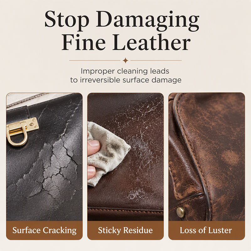 Professional Luxury Leather Cleaner and Nourishing Care Cream Set