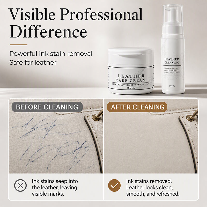⏰Professional Luxury Leather Cleaner and Nourishing Care Cream Set👜✨