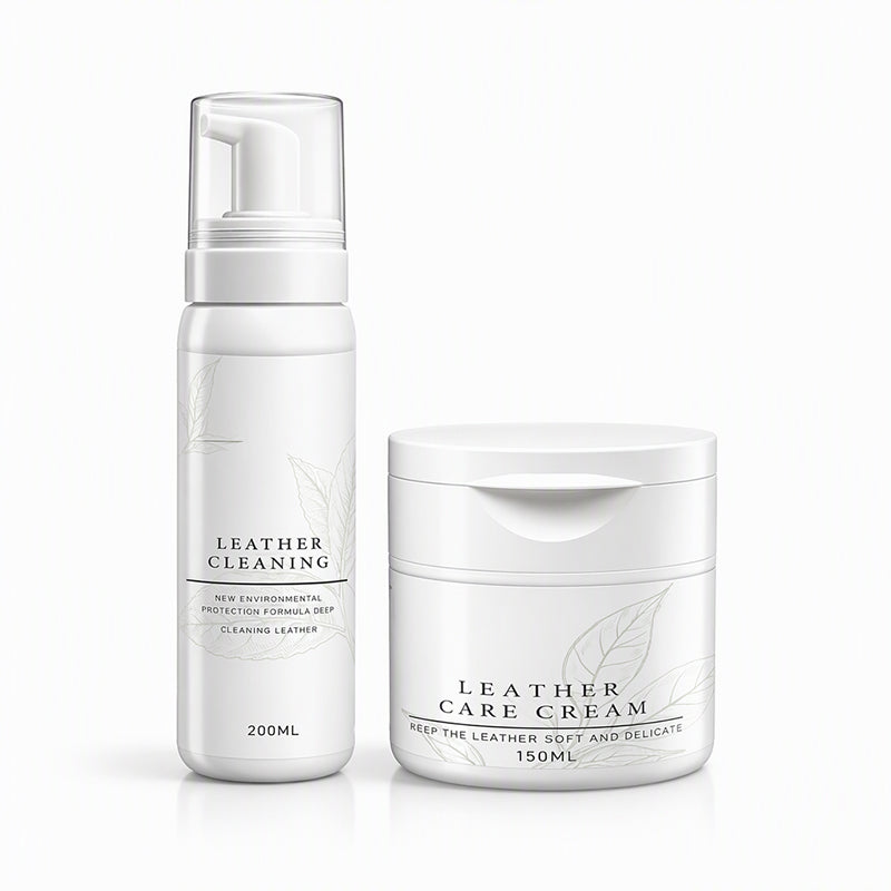 Professional Luxury Leather Cleaner and Nourishing Care Cream Set