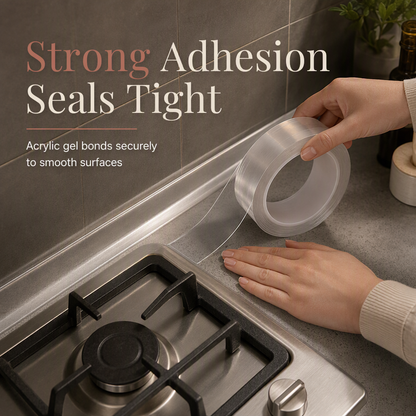 📢📢50% OFF !! ⏰Transparent Waterproof and Moldproof Kitchen Caulk Tape Residue Free Single Sided Adhesive Sealing Strip for Wall Corners
