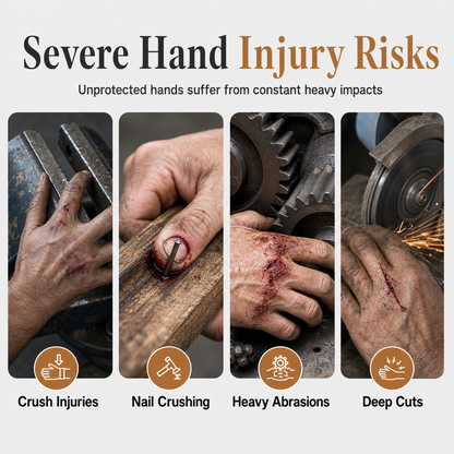 ⏳Time-Limited Special⏰🛡️🧤 Thickened Impact Resistant Work Gloves | Heavy Duty Safety Gloves, Shock & Wear Protection for Mechanics & Construction