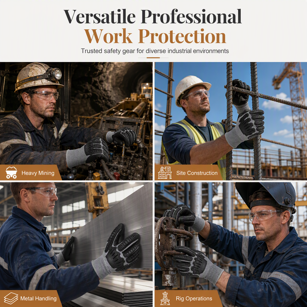 ⏳Time-Limited Special⏰🛡️🧤 Thickened Impact Resistant Work Gloves | Heavy Duty Safety Gloves, Shock & Wear Protection for Mechanics & Construction