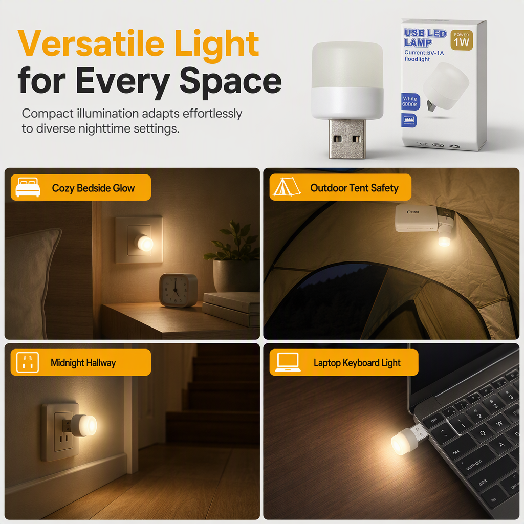 🎁 Limited-Time May Day Sale (49% OFF) 💝 Mini Portable USB LED Night Light