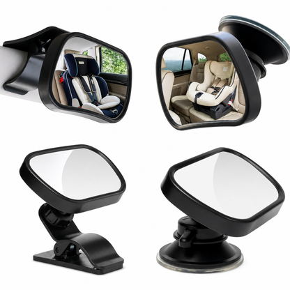 Baby Car Mirror In-Car Child Observation Rear View Mirror with Suction Cup and Clip
