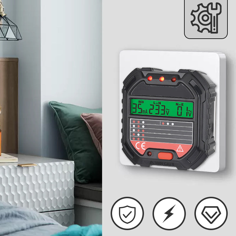 ⚡🔌50% OFF NOW! Digital Outlet Wiring Tester – Multi-function Socket Tester with LCD Display, RCD Test, Check Wiring Faults for Home & Electrician Use