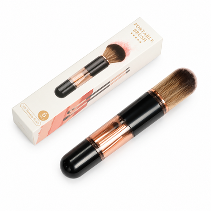 🖌️LAST DAY SALE 50% OFF !!📢Portable Retractable Makeup Brush Set Multifunctional Travel Cosmetic Tool with Powder Blush and Silicone Lip Brush